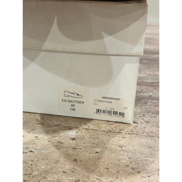 NEW Sandro Matthew Metallic Leather Loafers Gold size 40 / 9.5 - Picture 9 of 9